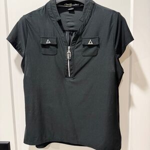 Jamie Sadock golf shirt in black with silver accents size L